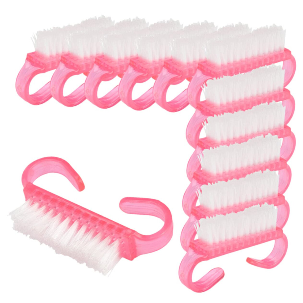 12pcs Hand Grip Nail Cleaning Brush Set with Durable Nylon Bristles for Manicure and Pedicure