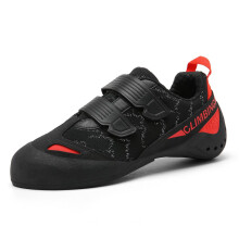 Unisex Rock Climbing Shoes Breathable NonSlip Dual Strap for Indoor Gym Bouldering, Red, 34 EU