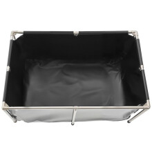 Bassin à Poissons Hors Sol - DUOKU - DS-203 - 480 L - PVC &amp; toile transparente - Structure inox - Noir