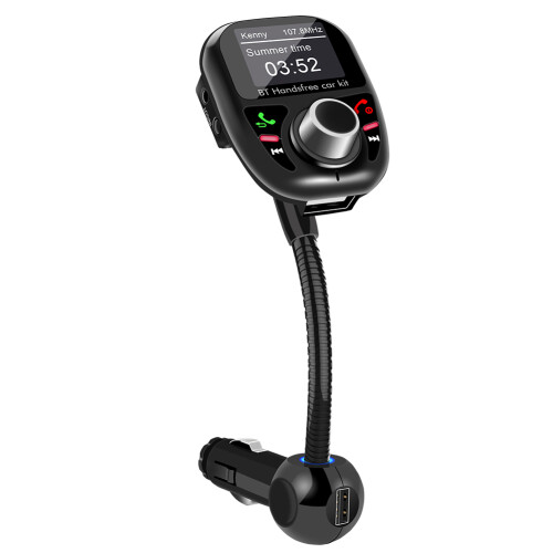 FM Transmitter With Remote Control Built-In Equalizer Multiple Sound Settings 12 Volt Port Powered Dual USB Fast Charging For Android iOS Devices Supp 2