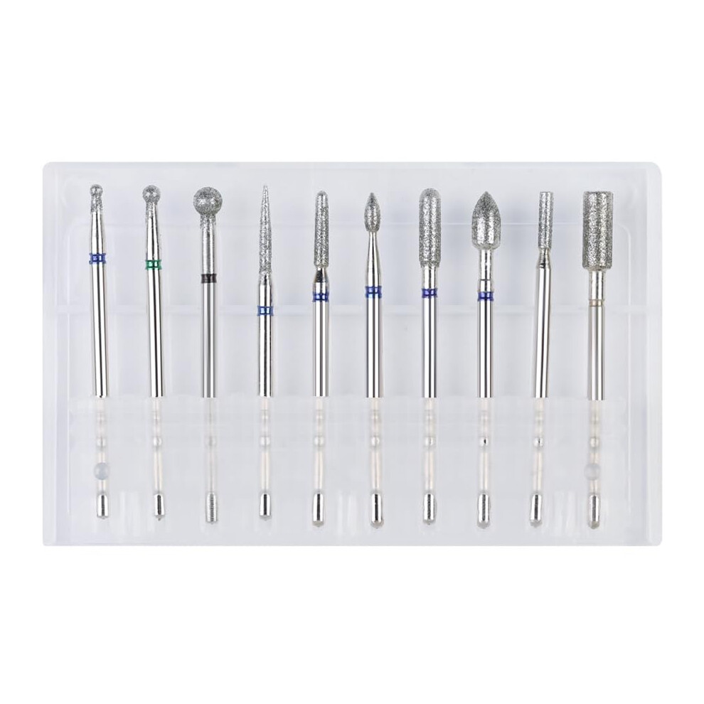 10Pcs Tungsten Steel Nail Drill Bits Set for Manicure Pedicure Gel Polish Removal with Storage Box