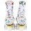 White Graffiti Quad Roller Skates Size 38 with  Support and Durable Wheels for Indoor Use 2