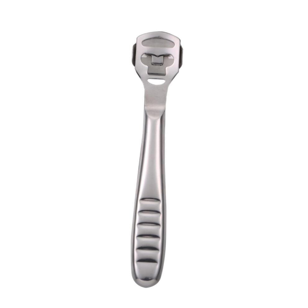Pedicure Callus Remover Kit with Interchangeable Head and Ergonomic Stainless Steel Foot File for Dead Skin Removal