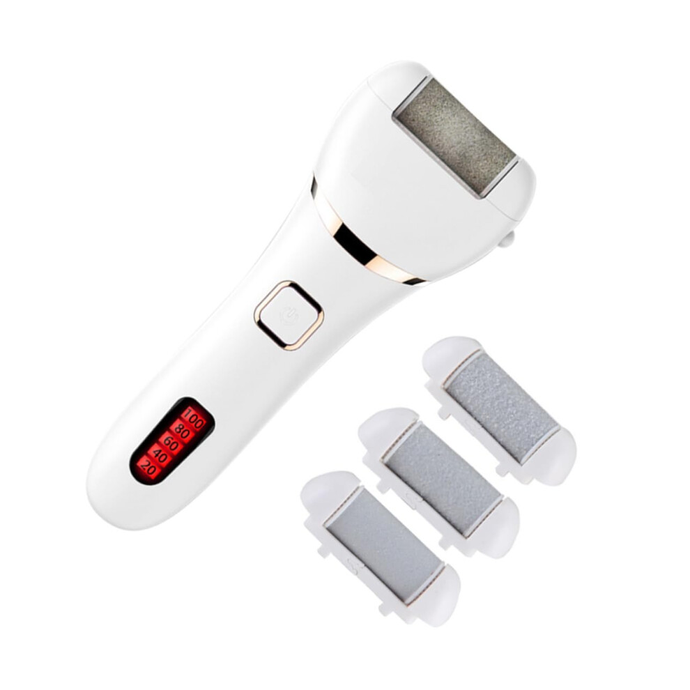 USB Rechargeable Electric Foot File Callus Remover with Replaceable Heads for Professional Pedicure