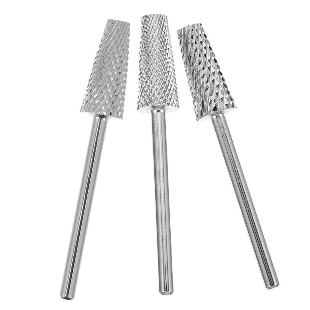 Silver Tungsten Carbide Cone Nail Drill Bits Set For Fast Cuticle Cleanup And Precise Edge Shaping