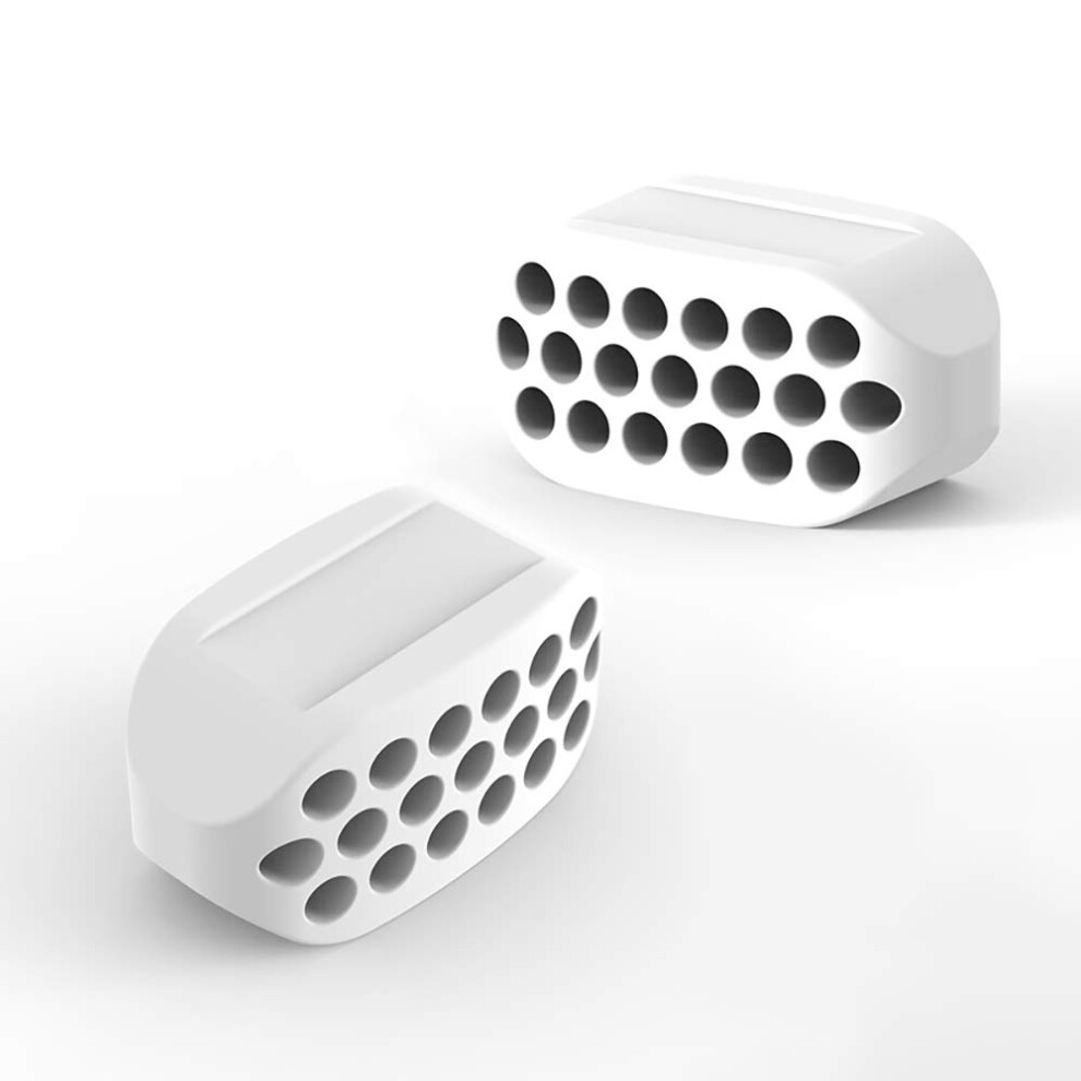 White Jaw Exerciser 2Pcs Jawline Trainer For Neck And Facial Muscle Toning Stress Relief For Men And Women