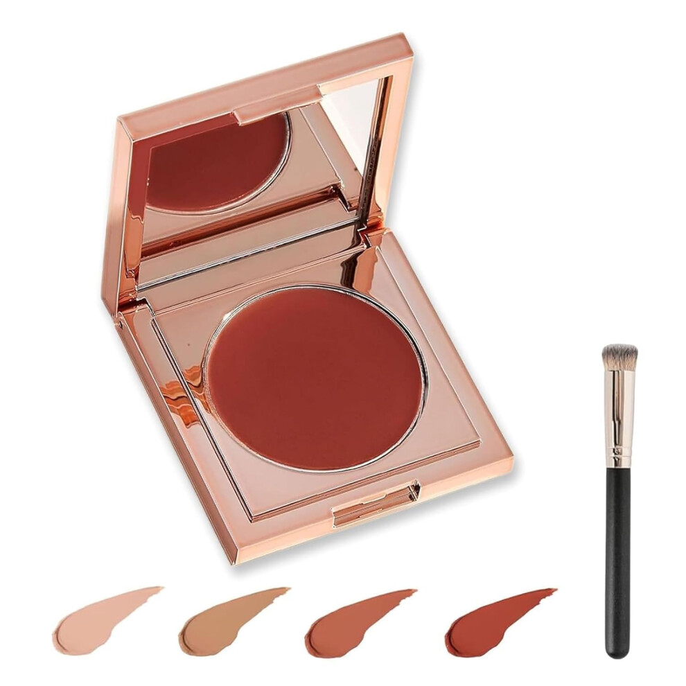 Dark Hgryndro Colored Clay Undereye Corrector With Brush, Longlasting Brightening Circle Concealer