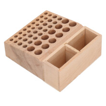 Leather Tool Holder 2-Grid, 46 Holes Beech Rack for Leathercraft Storage