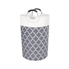 Tall Round Laundry Hamper with Extended Handles for Clothes and Toy Storage, Dorm and Home Use (One Size, B)