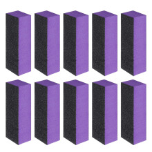 10pcs Purple 3 Sided Nail Buffer Block 60/80 Grit Acrylic Nail Shine Polishing Manicure Tool