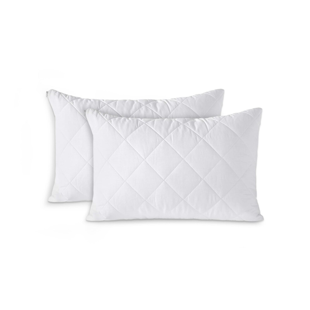Waterproof Quilted Pillow Protector 2 Pack – Breathable Hypoallergenic Microfibre Covers for Kids (75x50cm)