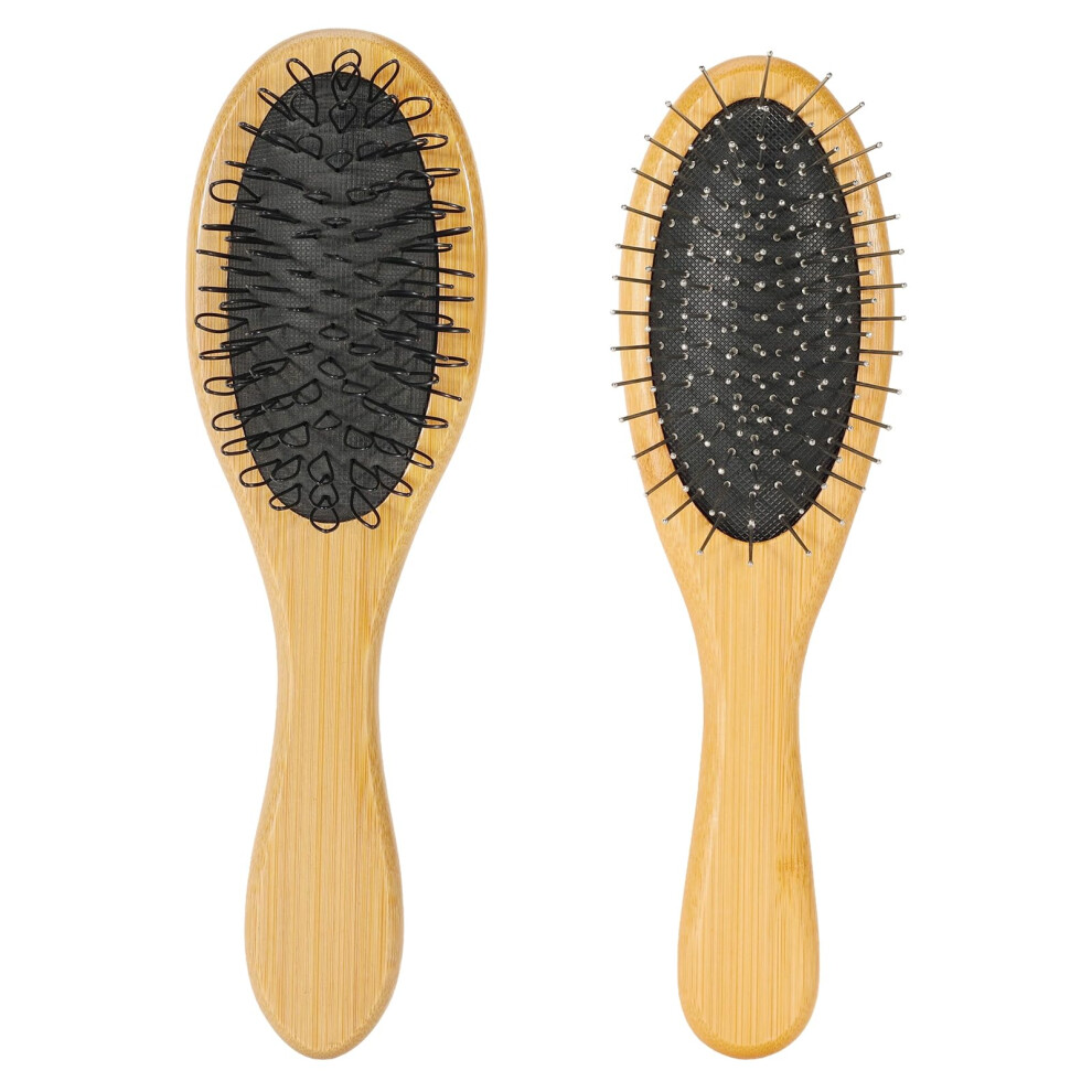Wig Brush Set with Steel and Nylon Bristles for Synthetic and Human Hair Extensions, 2 Pack