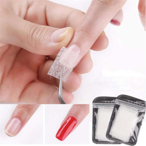 Fiberglass Nail Extension Kit with Shape Clips, White Wrap Tips for Broken Nail 2