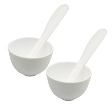 Facial Mask Mixing Bowl Set with Silicone Spatulas for Skincare, White, Easy Clean