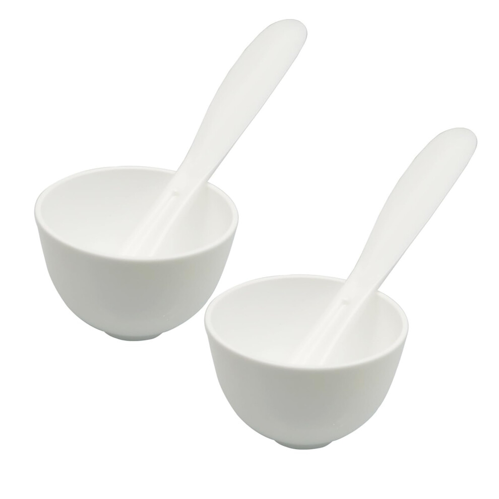 White Facial Mask Mixing Bowl Set With Silicone Spatulas For Skincare, Easy Clean