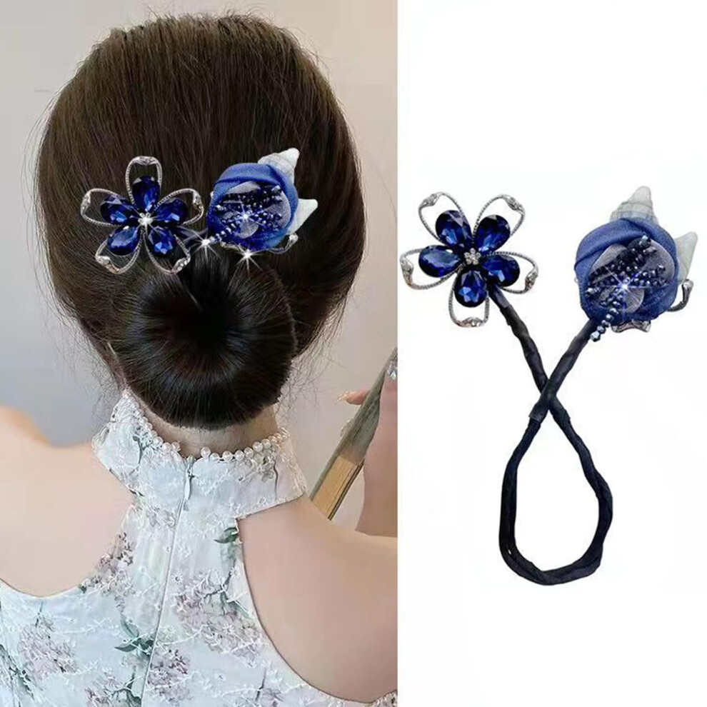 Peacock Hair Bun Maker with Rhinestones, Elegant Angel Wings Styling Tool for Quick Secure Hold
