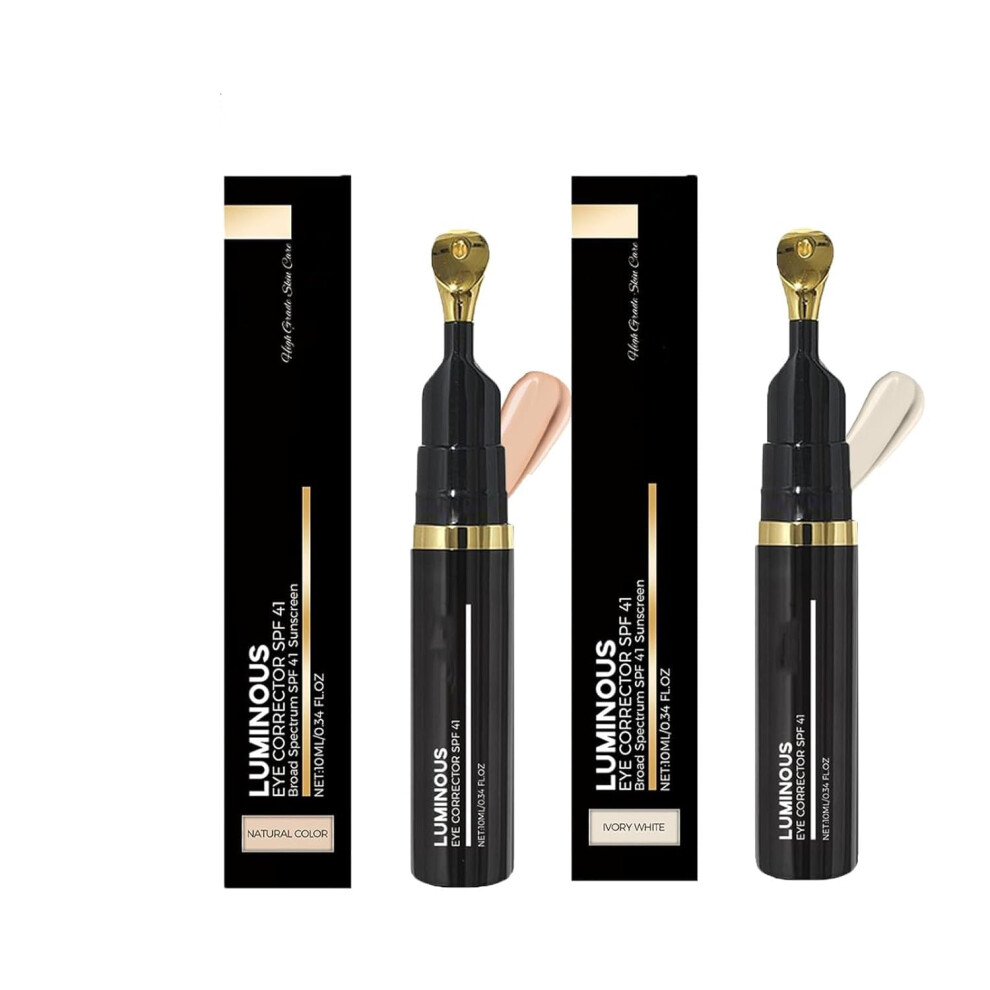 Dark/Ivory Under Eye Concealer Spf 41 For Circles And Antiaging, Dual Shade Natural And