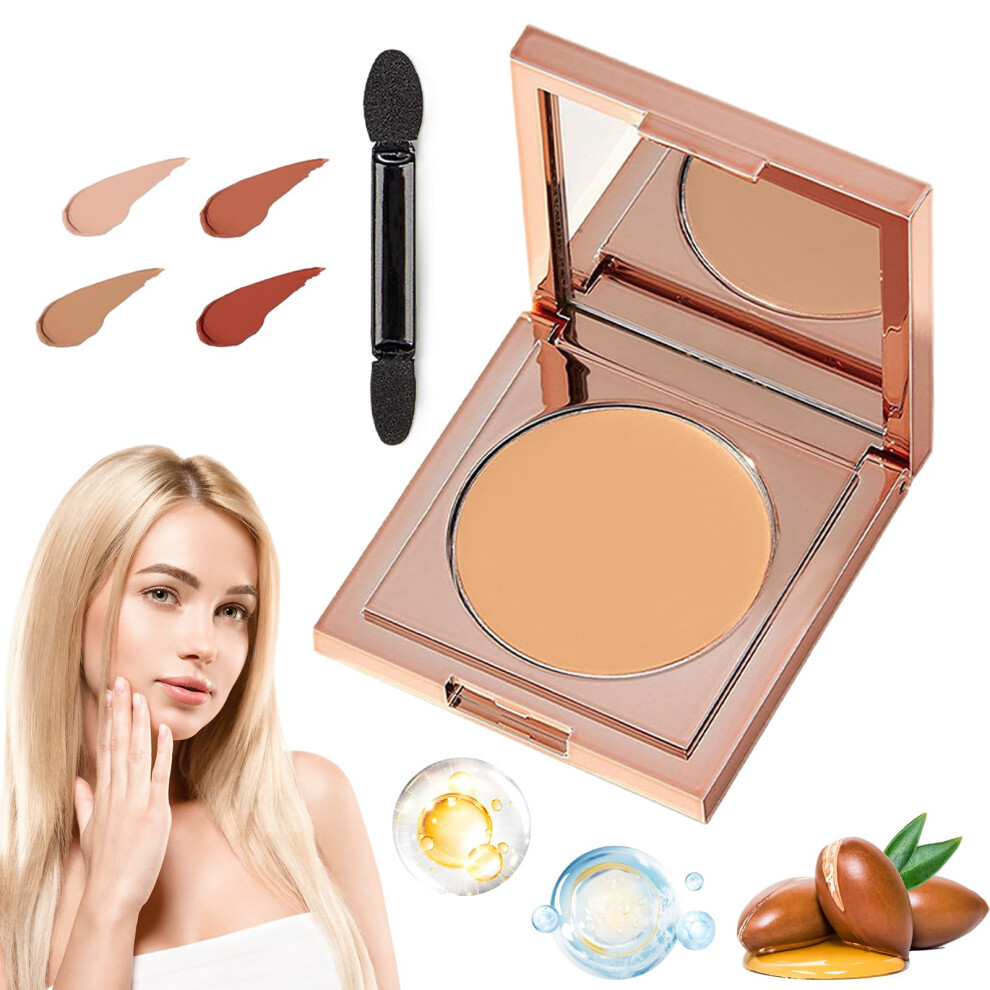 Dark Undereye Corrector With Brush, Natural Clay Circle Concealer, Brighten And Longlasting Coverage