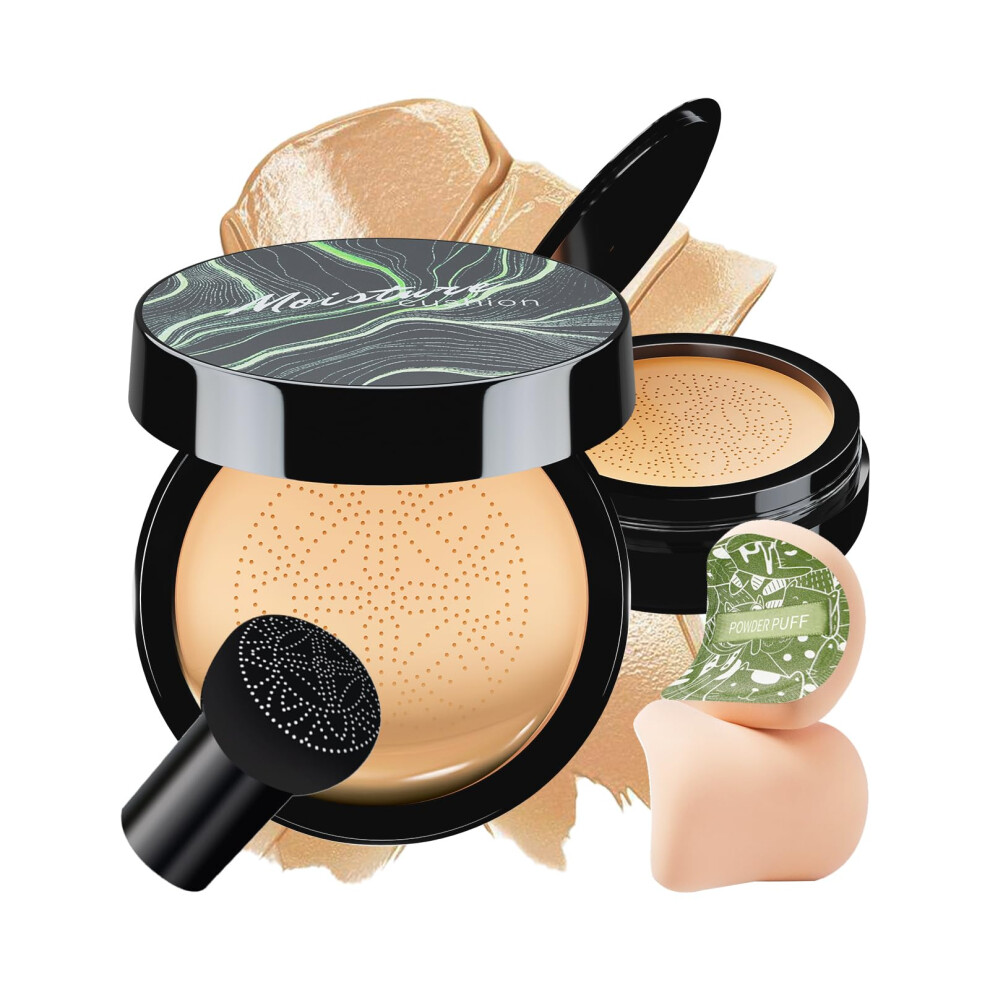 Beige/Cream Buff Air Cushion Cc Foundation With Longlasting Coverage, Deep Hydration And Brightening Effect
