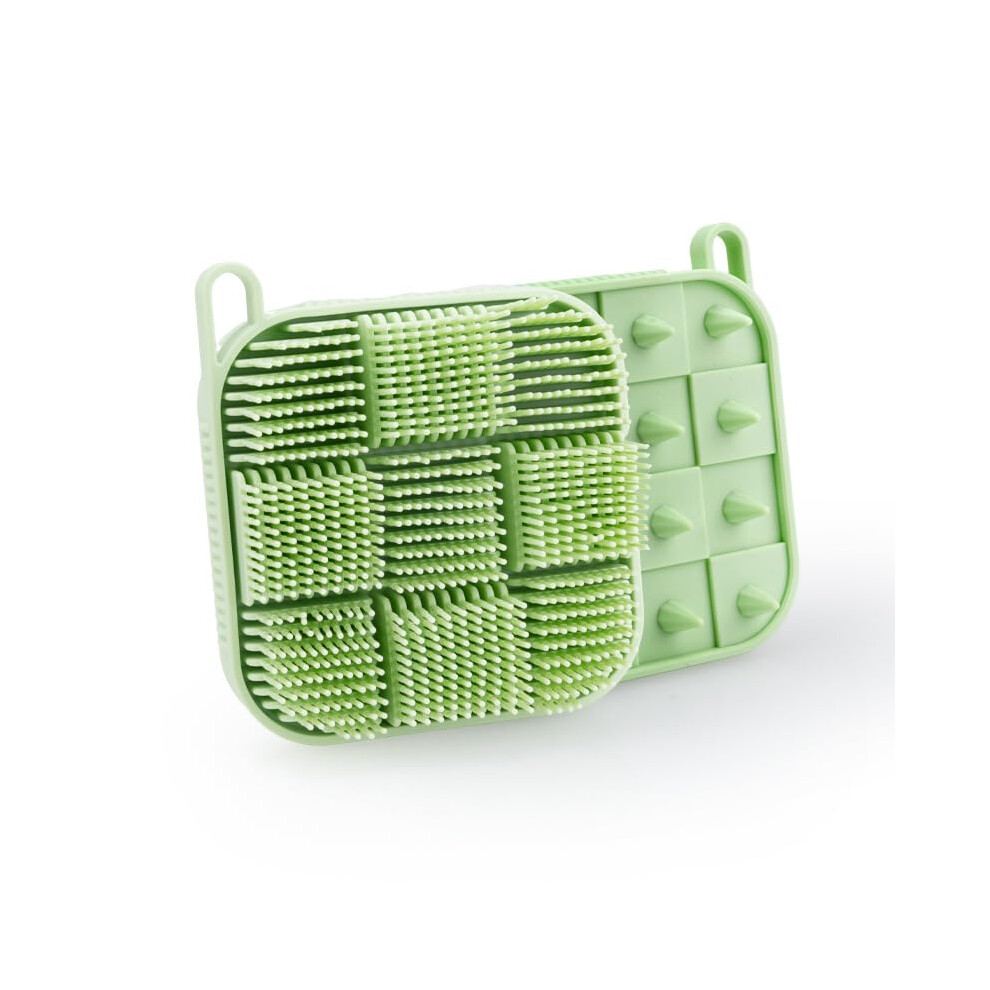 Silicone Body Scrubber with Handle, 2 in 1 Bath and Shampoo Brush for Shower and Scalp Massage