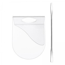 Makeup Mixing Palette with Stainless Steel Spatula, Transparent Acrylic for Foundation and Cosmetics