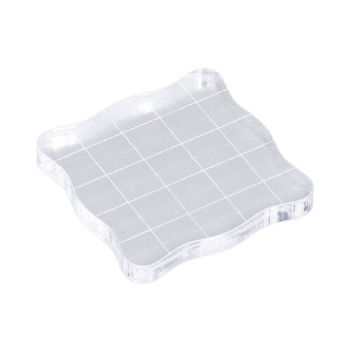 Clear Stamping Block with Adjustable Alignment Grid, Acrylic Stamp Block Featuring Smooth Surface and Comfortable Arcuate Sides for Scrapbooking and D 2