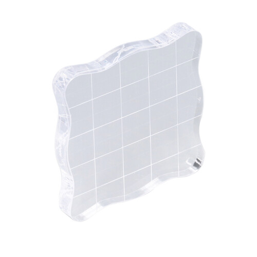 Clear Stamping Block with Adjustable Alignment Grid, Acrylic Stamp Block Featuring Smooth Surface and Comfortable Arcuate Sides for Scrapbooking and D 1