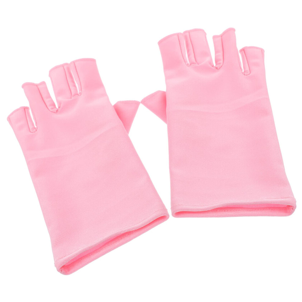 UV Protection Gloves for Gel Nails, Fingerless UV Light Blocking, StretchFit Comfort