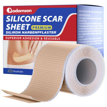 Silicone Scar Sheets and Removal Tape Roll for Surgical, Keloid, CSection, Burns, Reusable 1.6'x60'