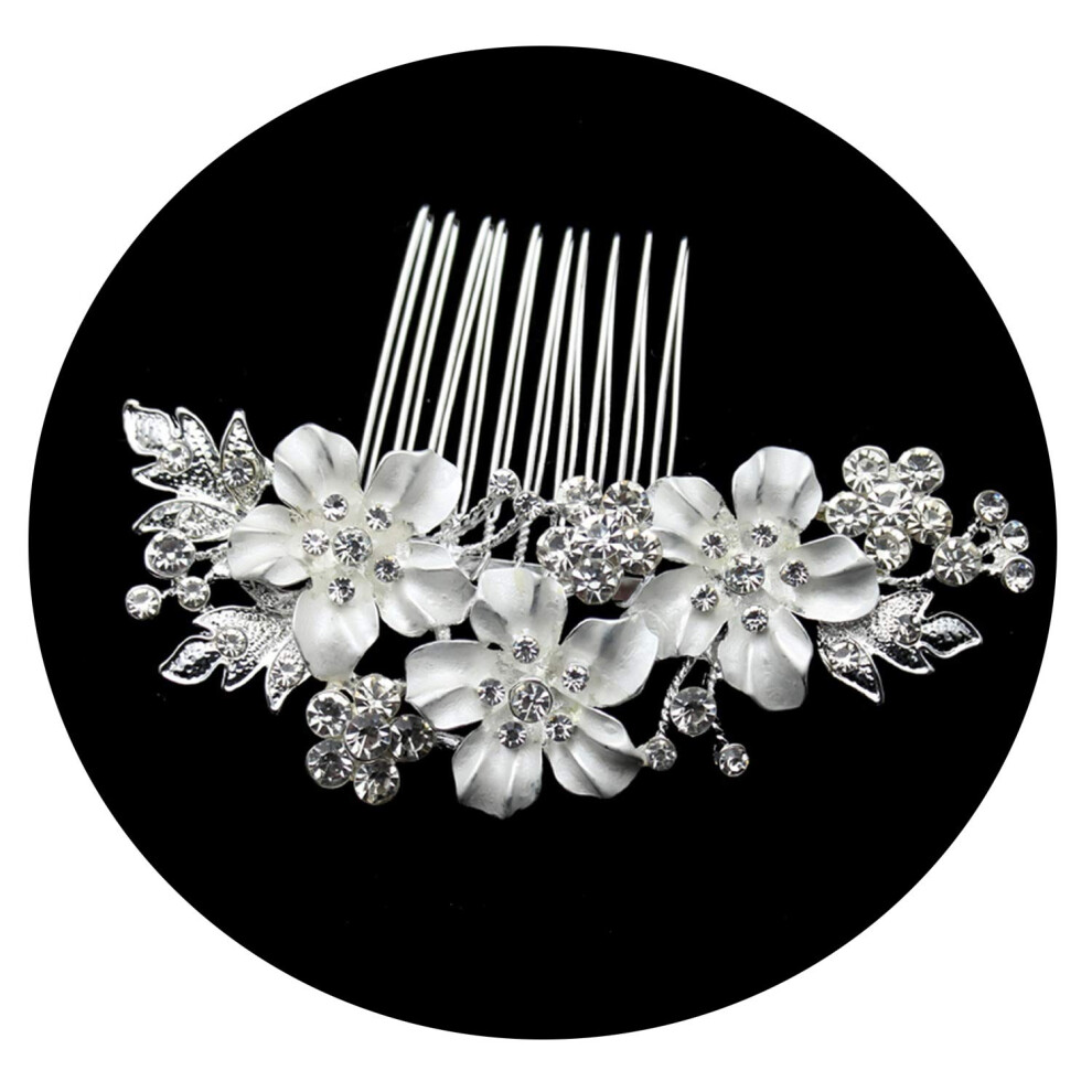 Rose Gold Crystal Pearl Bridal Hair Comb Wedding Hair Accessory for Bride and Women