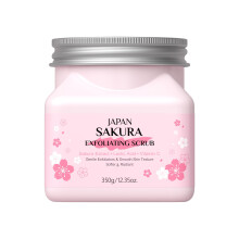 Exfoliating Body Scrub with Lactic Acid and Vitamin C, Sakura Formula for Smooth Soft Skin 350g