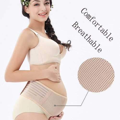 Large Size Skin Tone Maternity Support Belt with Adjustable HookandLoop and Breathable Widened Panel 1