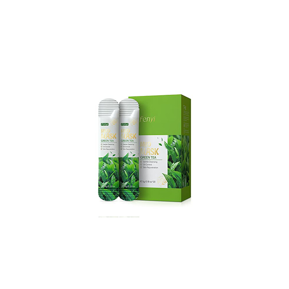Green Tea Clay Mask 20Pcs Deep Pore Cleansing Facial Mud Mask For Oil Control And Hydration
