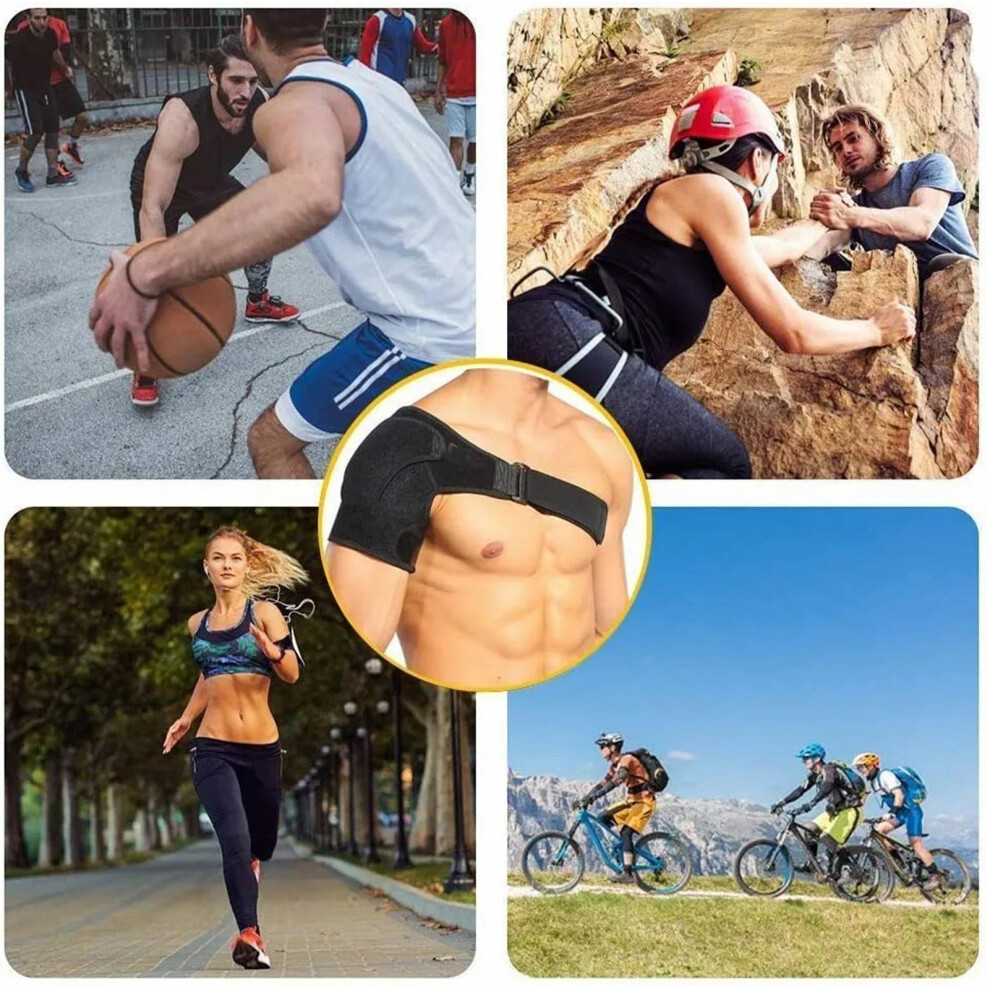 Adjustable Neoprene Shoulder Brace Support - Breathable, Promotes Blood Circulation