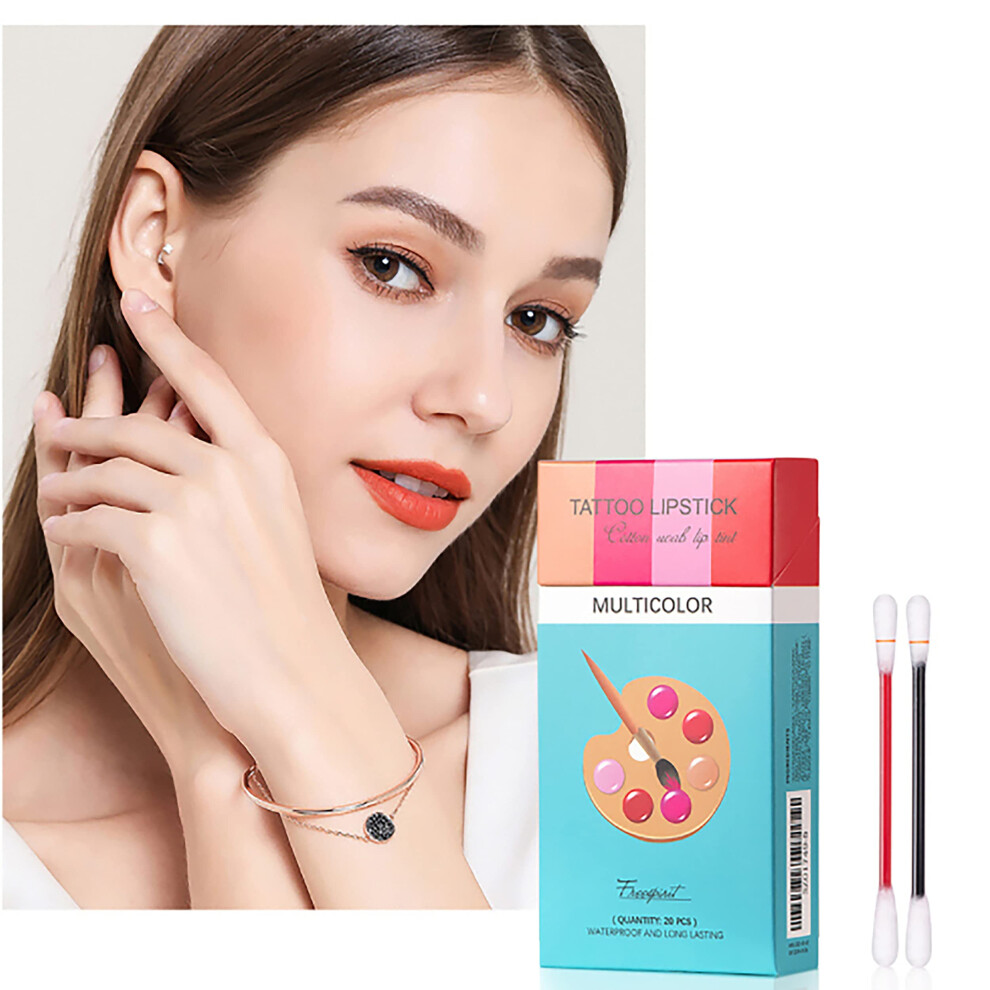 Matte Liquid Lipstick with Cotton Swab Applicator, Waterproof Long Lasting Lip Gloss, Multicolor