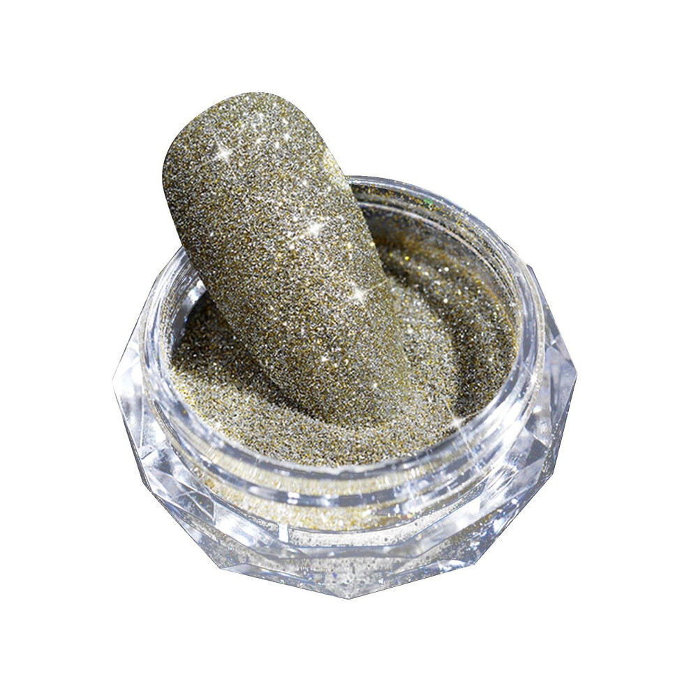 Nail Glitter Powder with Holographic Rainbow Shine for Acrylic and Gel Nails DIY Nail Art