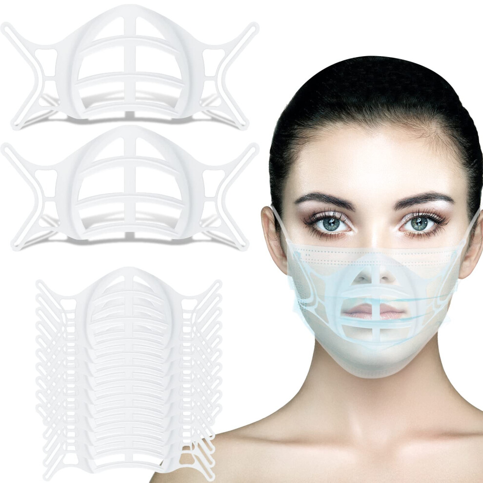 10 Pcs Mask Bracket For Adults Face Mask Support Frame Antifog Nose Support Breathing Space Insert White Medium 9094768458273
