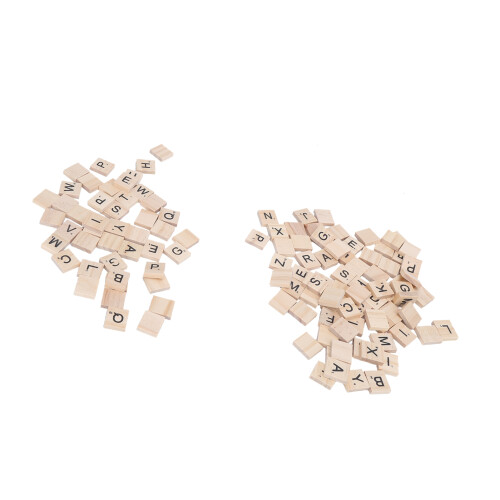 Σετ ξύλινων πλακιδίων Scrabble για παιχνίδια ορθογραφίας, πλακίδια αντικατάστασης 2