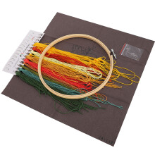 Nähnadeln, Stickset für Anfänger, Stickrahmen, farbige Stickgarne, Kreuzstichwerkzeug, wasserlöslicher Stift, Nadeleinfädler, Messbecher