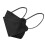 KF94 Face Mask for Adults Black 50 Pack 3D Fish Type FourLayer Filtration Breathable Protective 3
