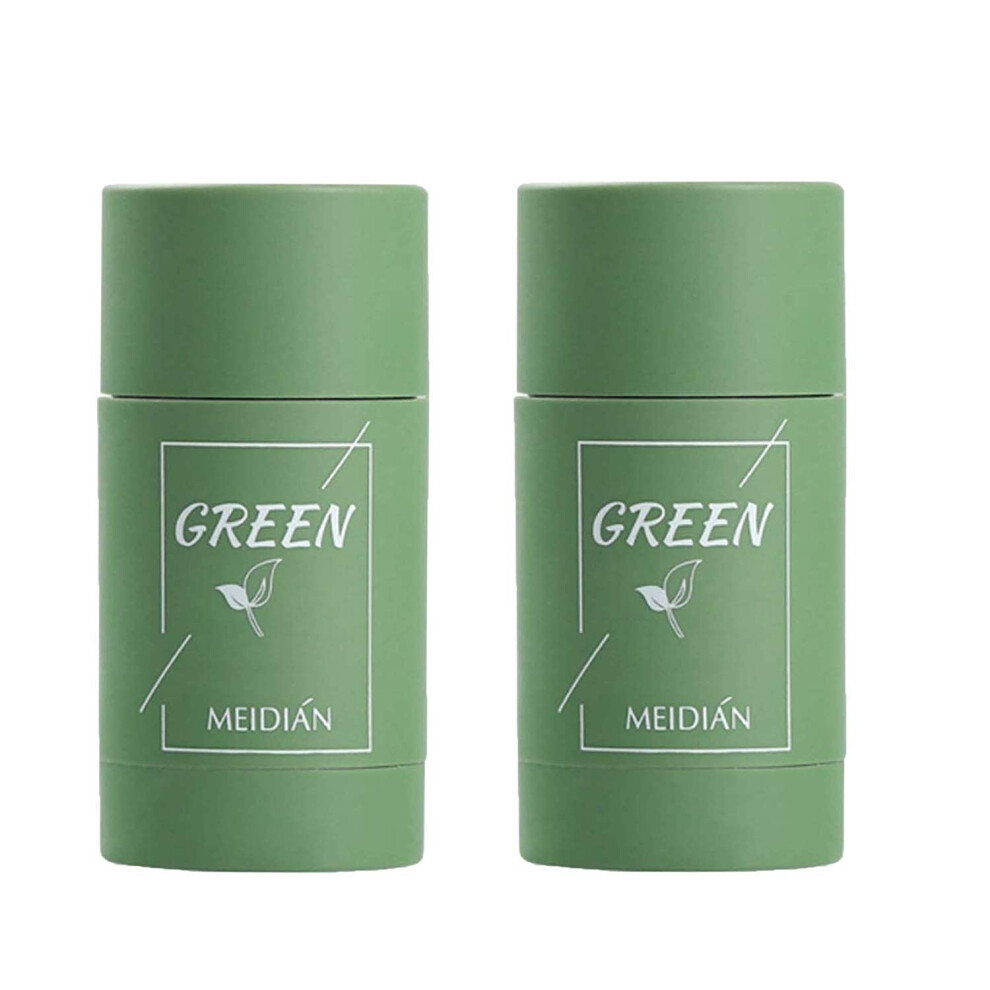 Green 2Pcs Tea Clay Mask For Blackheads Deep Pore Cleansing Oil Control Purifying Face Mask