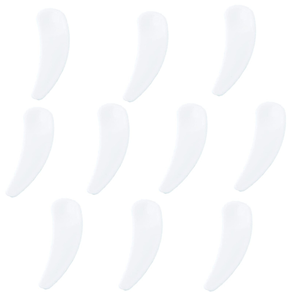 White/Cream 10Pcs Mini Plastic Cosmetic Spatula Spoon For Hygienic Scooping And Skincare