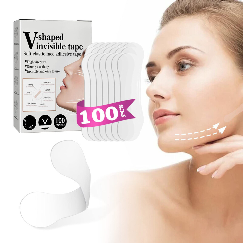 Face Lift Tape 100PCS Invisible VLine Strips for Double Chin and Instant Jawline Lift