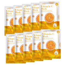 Facial Sheet Mask 10 Pack with Vitamin C Brightening and Deep Hydration for All Skin Types