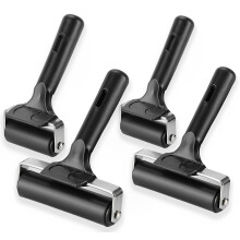4 Pack Rubber Brayer Roller Set, 4 and 2.4 Inch Printmaking Ink Tools for Crafting and Stamping