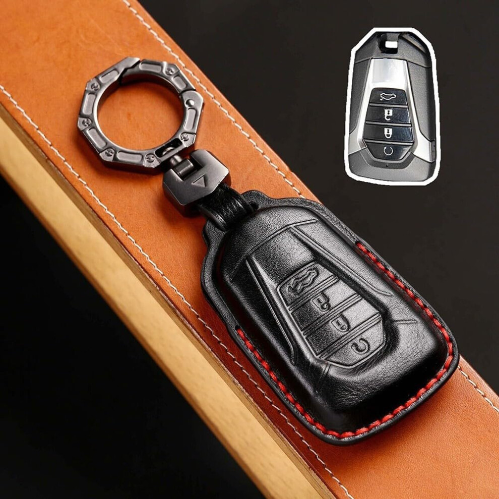 Leather Car Key Cover For Isuzu Dmax Mux 4Button Remote, Leather Protection 9094768566305