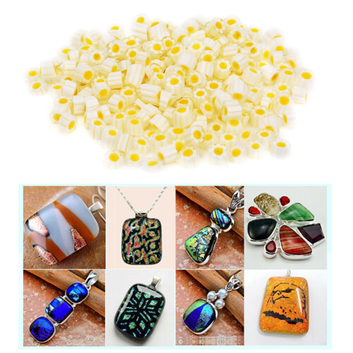 Είδη χειροτεχνίας DIY, εύτηκτες γυάλινες χάντρες με μοτίβο λουλουδιών, 2