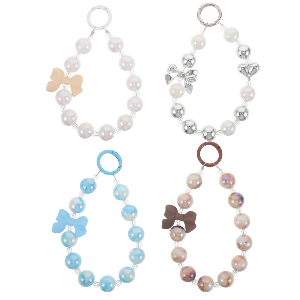 20Pcs Detachable Bow Phone Charm Bracelet Wrist Strap Beaded Chain 3613894257664