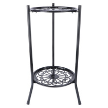 2Pcs Metal Flowerpot Stand Black Indoor Outdoor Durable Flower Shelf