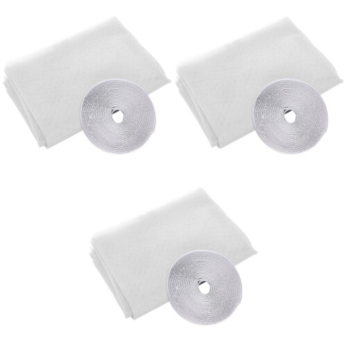 3Pcs White Thin Net Window Screen with Sticky Tape for 2